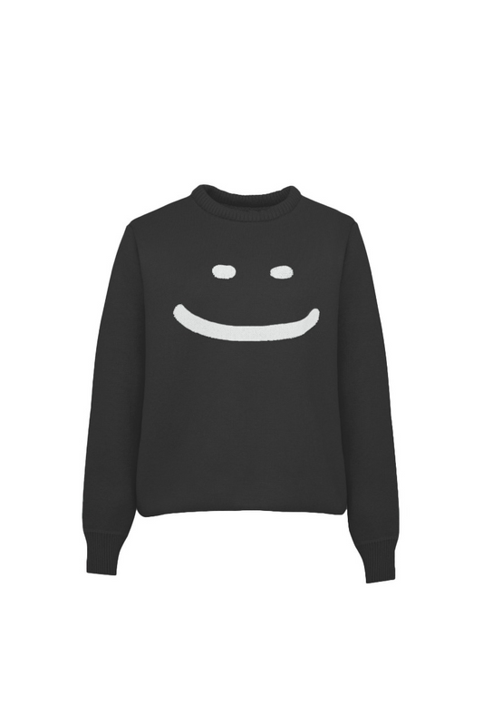 Happy Face - Sweater Tejido Negro