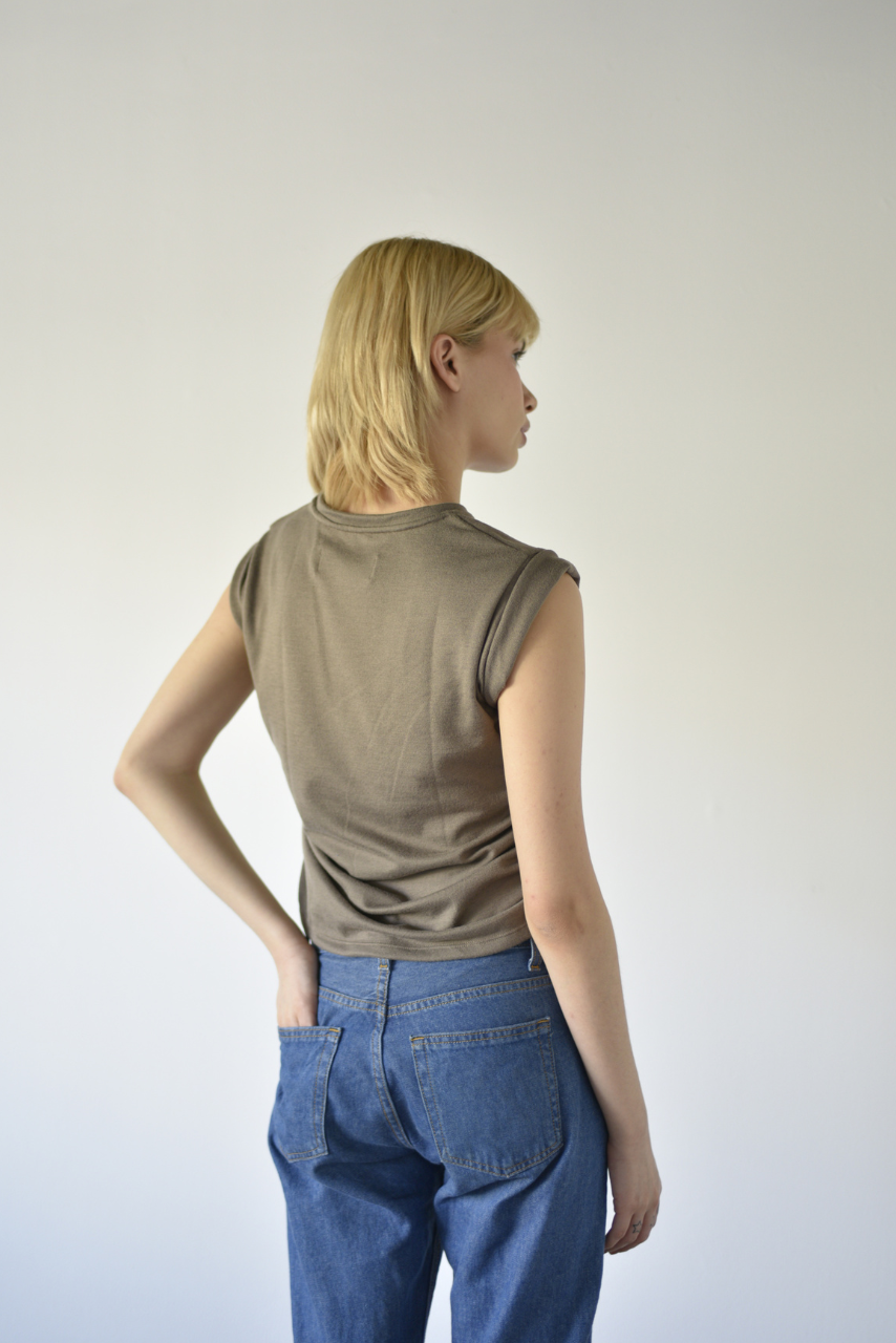 Twist Muscle Shirt - Taupe
